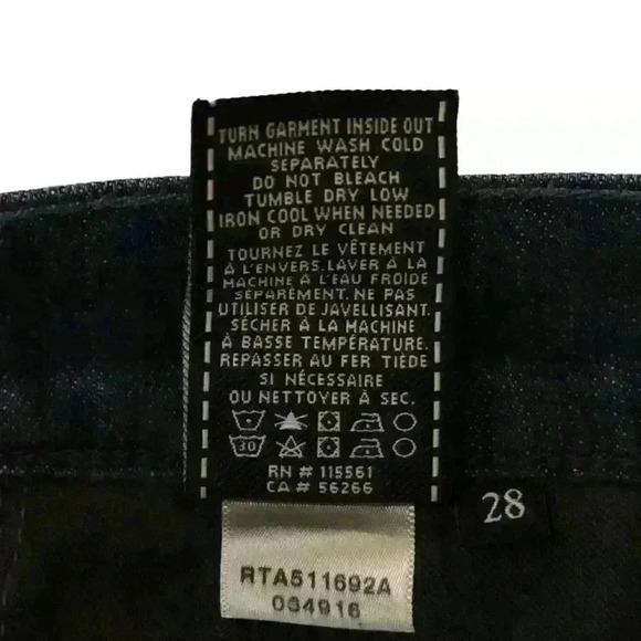 Mens 7 For All Mankind Slimmy Jeans in Faded Dark Indigo Size 28 - Picture 5 of 7